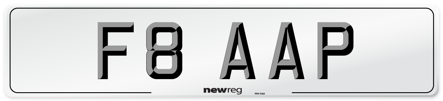 F8 AAP Number Plate from New Reg